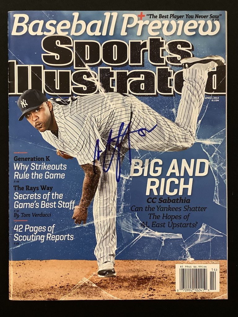 CC Sabathia Signed Sports Illustrated 4/1/13 No Label NYY Baseball Auto CY JSA