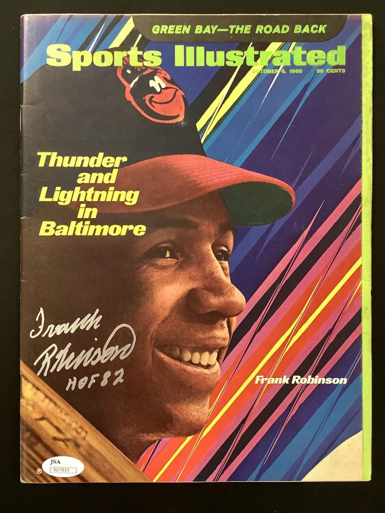 Frank Robinson Signed Sports Illustrated 10/6/69 No Label Baseball Auto HOF JSA