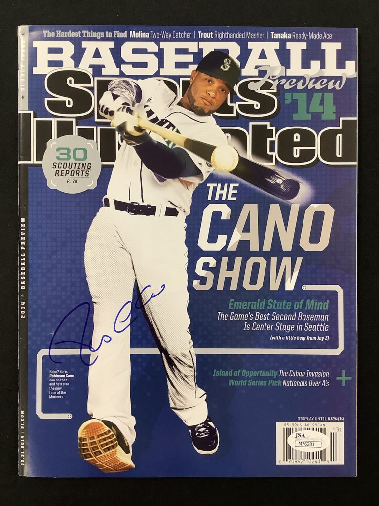 Robinson Cano Signed Sports Illustrated 3/31/14 No Label M's Baseball Auto JSA