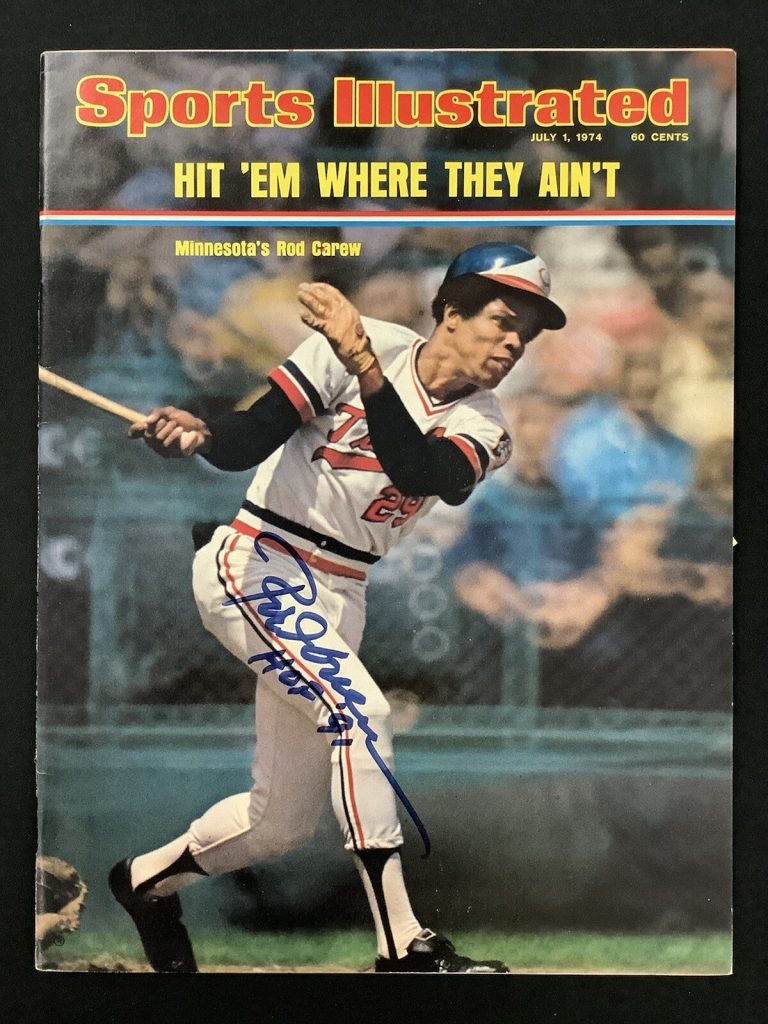 Rod Carew Signed Sports Illustrated 7/1/74 No Label Twins Baseball Auto HOF JSA