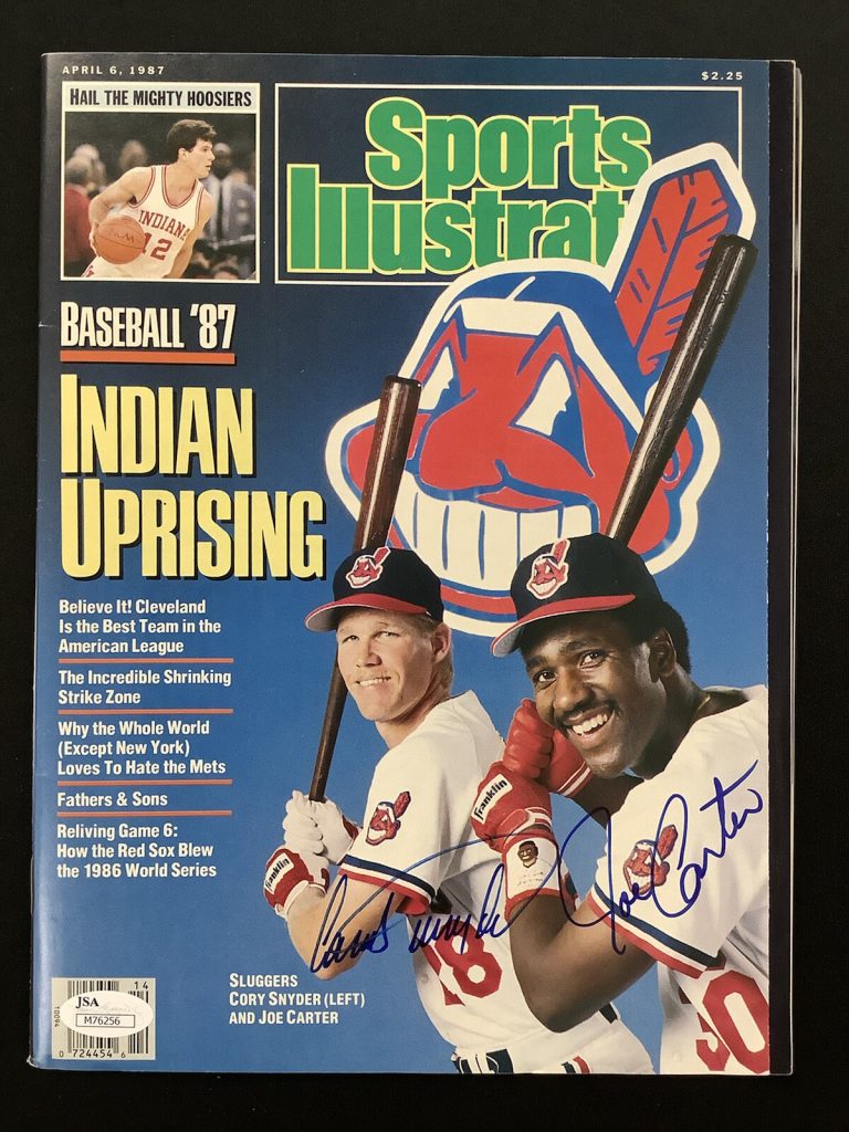 Joe Carter Signed Sports Illustrated 4/6/87 No Label Snyder Baseball Auto JSA