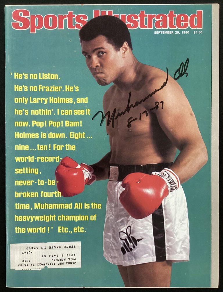 Muhammad Ali Signed Sports Illustrated 9/29/80 Boxing Auto 8-13-87 Inscr PSA/DNA