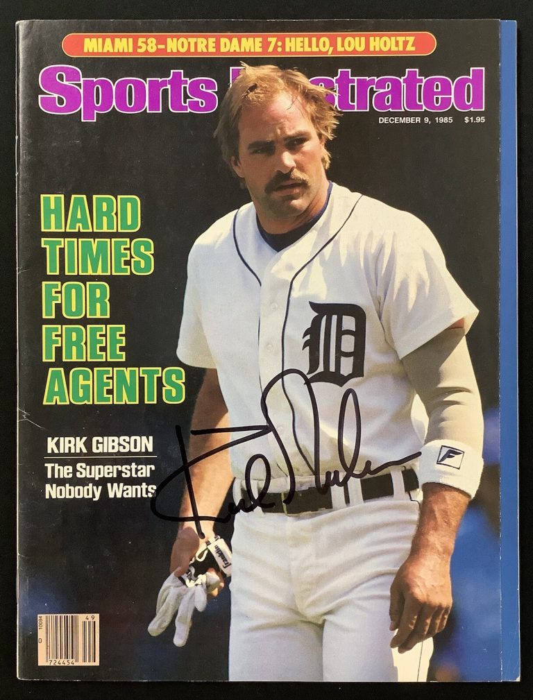 Kirk Gibson Signed Sports Illustrated 12/9/85 No Label Tigers Baseball Auto JSA