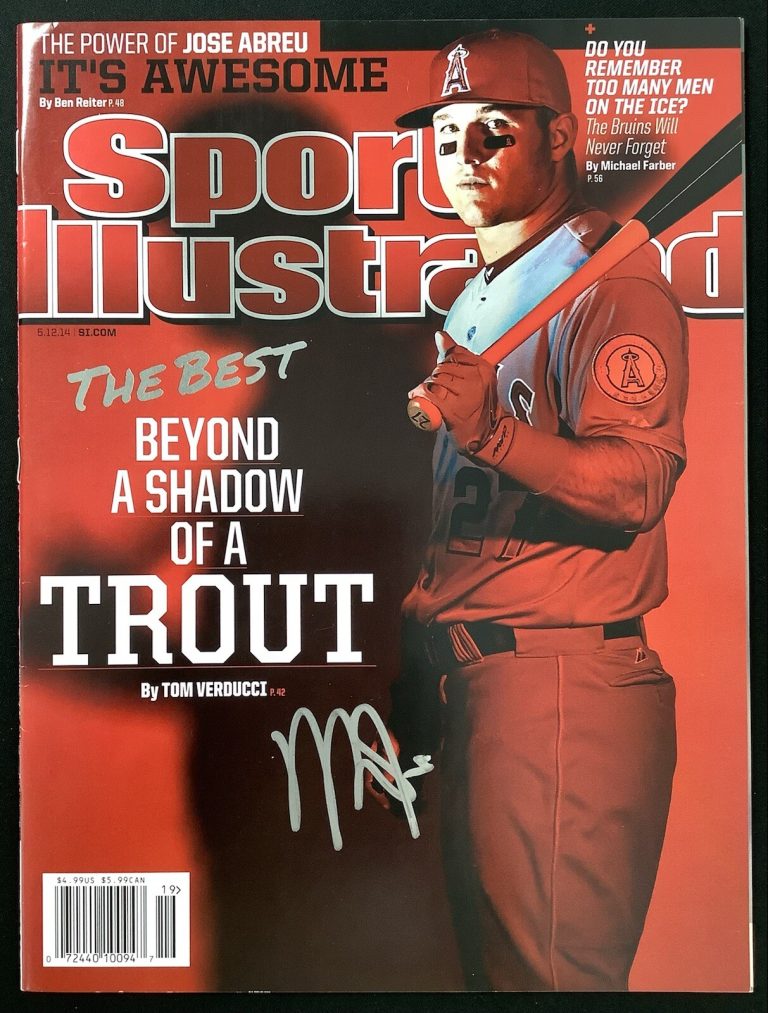 Mike Trout Signed Sports Illustrated 5/12/14 No Label LA Angels Auto HOF JSA