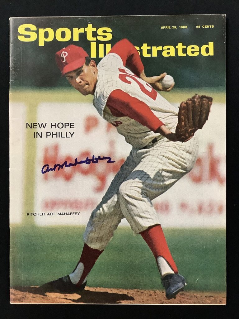 Art Mahaffey Signed Sports Illustrated 4/29/63 No Label Phillies Autograph JSA