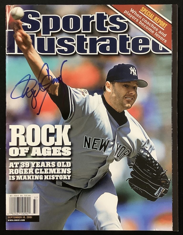 Roger Clemens Signed Sports Illustrated 9/10/01 No Label NY Yankees Auto CY JSA