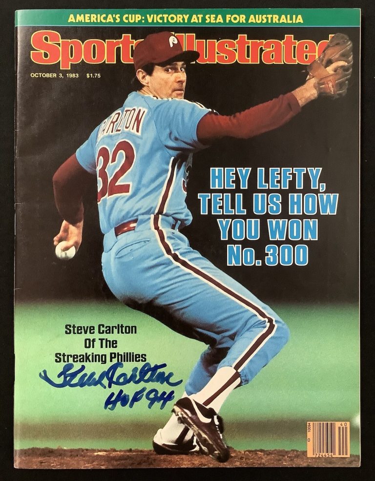 Steve Carlton Signed Sports Illustrated 10/3/83 No Label Phillies Autograph JSA