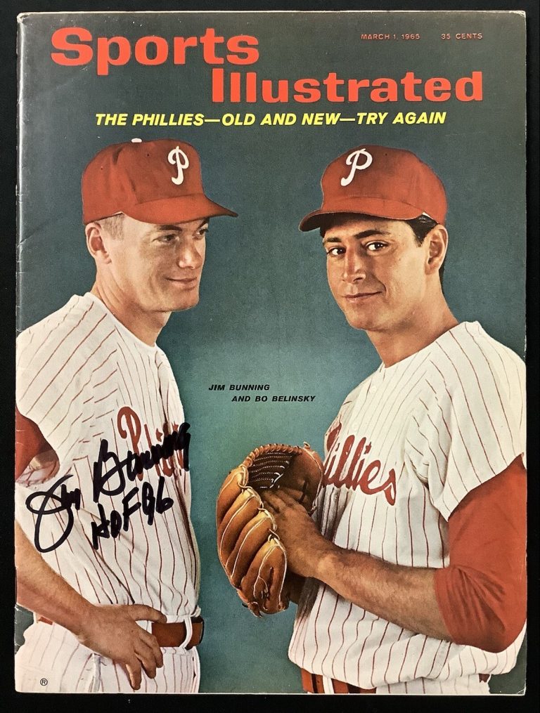 Jim Bunning Signed Sports Illustrated 3/1/65 No Label Phillies Autograph HOF JSA