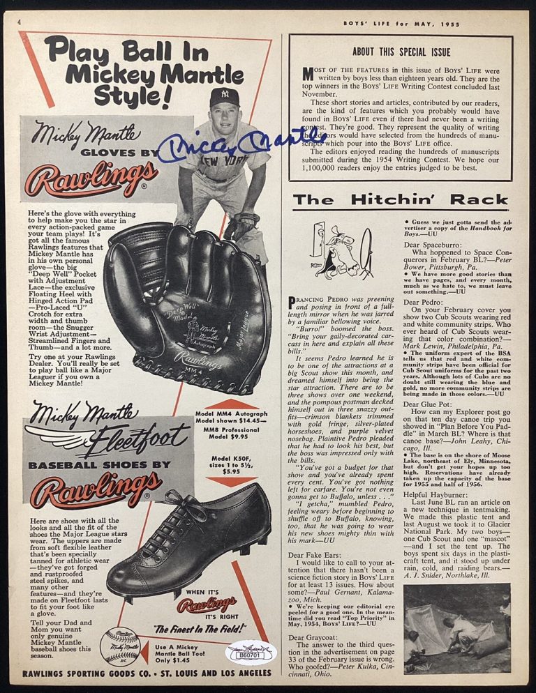 Mickey Mantle Signed Life Magazine Page May 1955 NY Yankees Autograph HOF JSA