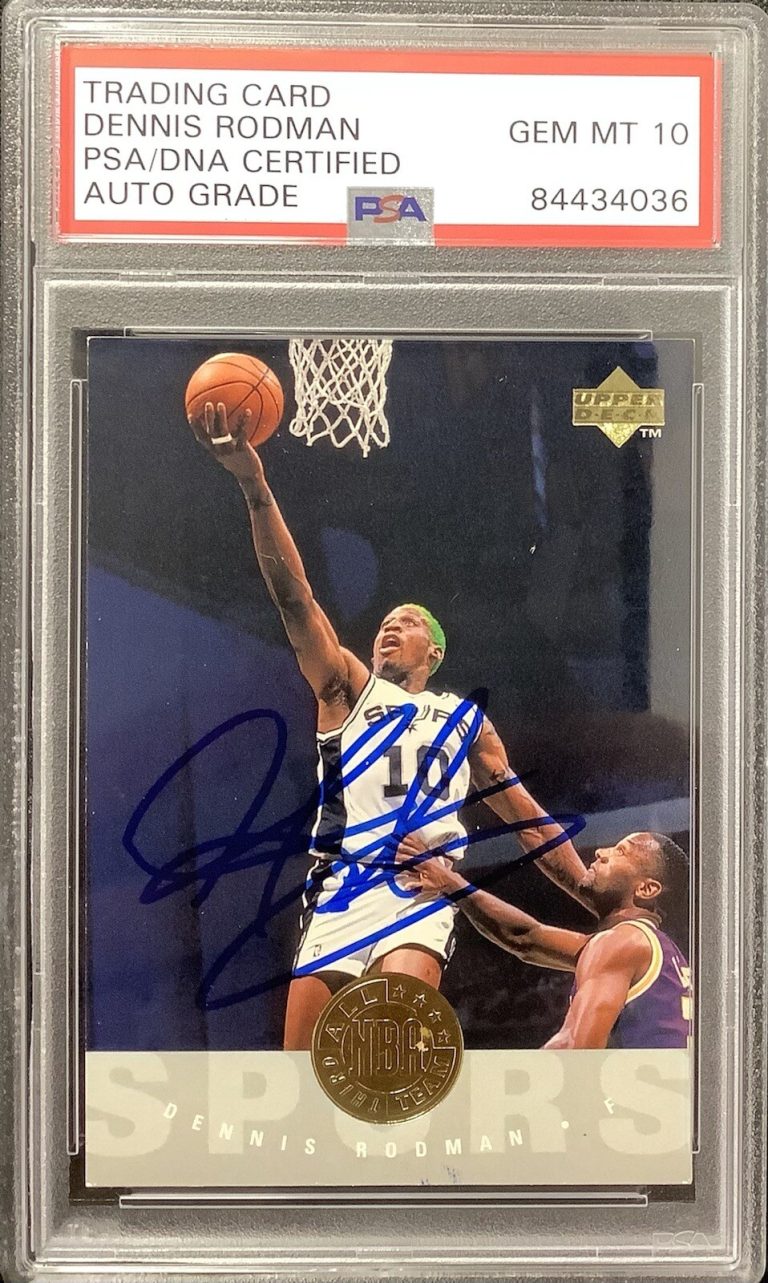 Dennis Rodman Signed 1995 Upper Deck #176 Card Autograph HOF PSA/DNA GEM MT 10