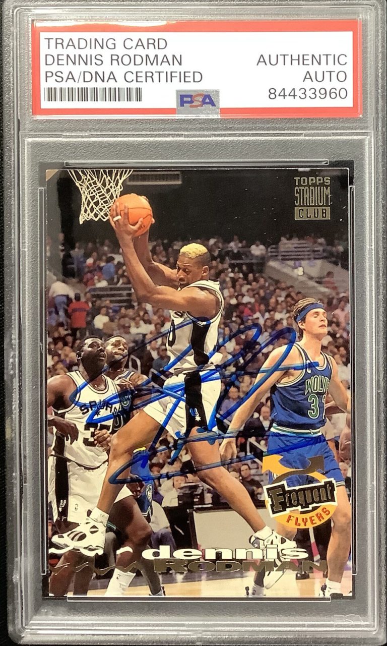 Dennis Rodman Signed 1994 Topps #183 Card TSC Basketball Spurs Auto HOF PSA/DNA