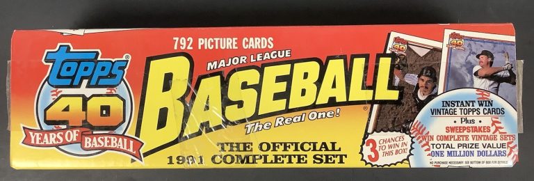 1991 Topps Complete Baseball Set 792 Cards Chipper Jones Ken Griffey Jr Ryan