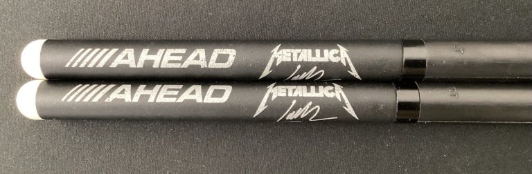Easton Ahead Black Drumstick Pair Metallica Logo Lars Ulrich Sig Model Rock HOF