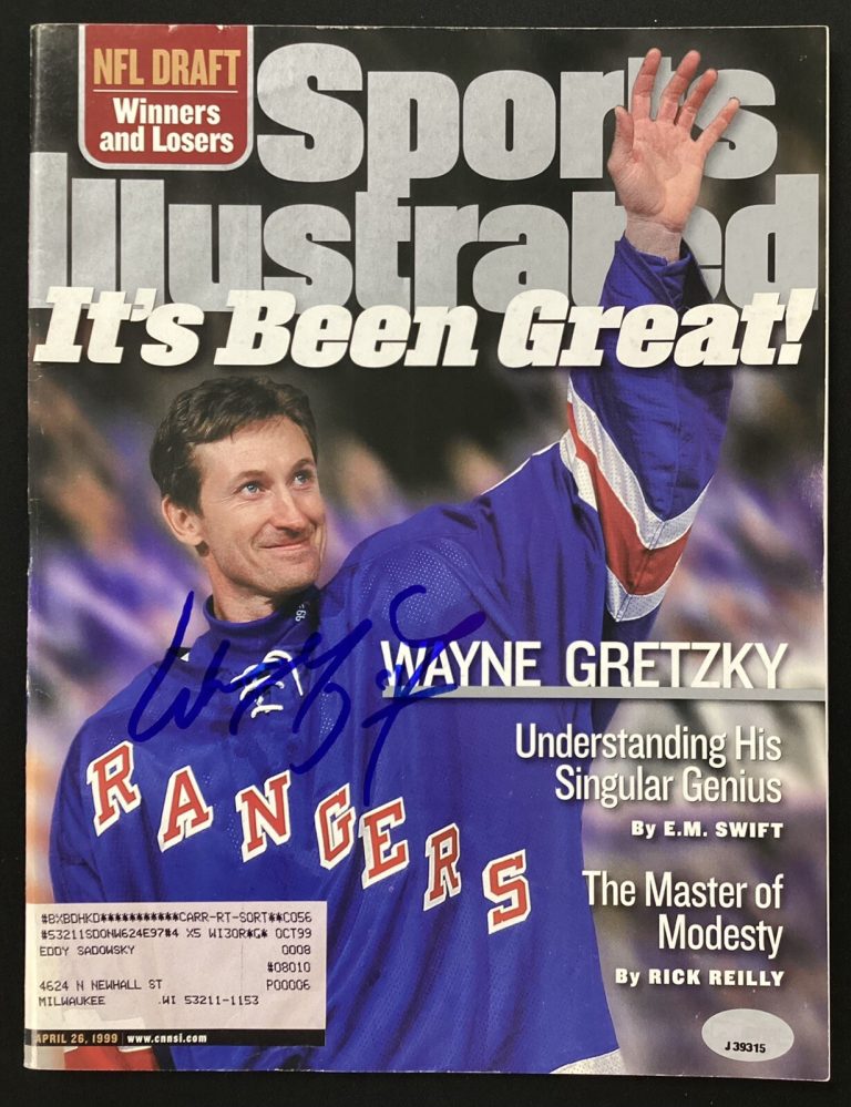 Wayne Gretzky Signed Sports Illustrated 4/26/99 Hockey Rangers HOF Auto PSA/DNA