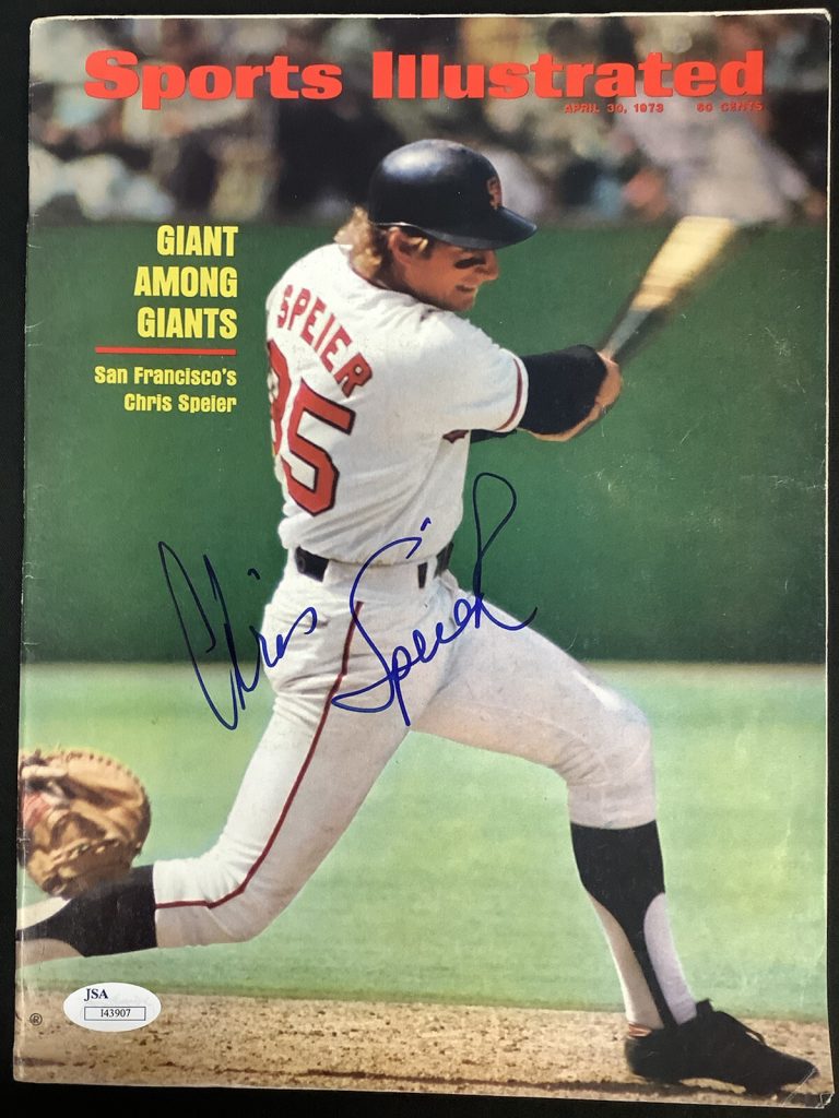 Chris Speier Signed Sports Illustrated 4/30/73 No Label Giants Baseball Auto JSA