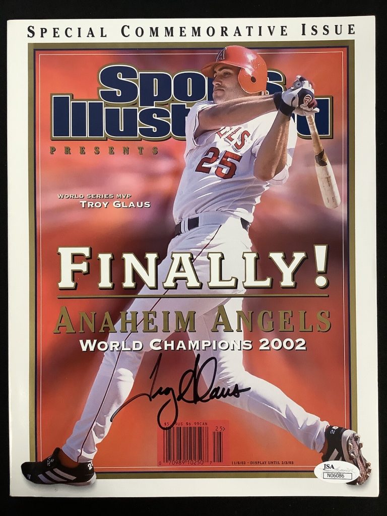 Troy Glaus Signed Sports Illustrated 11/6/20 No Label Angels Baseball Auto JSA