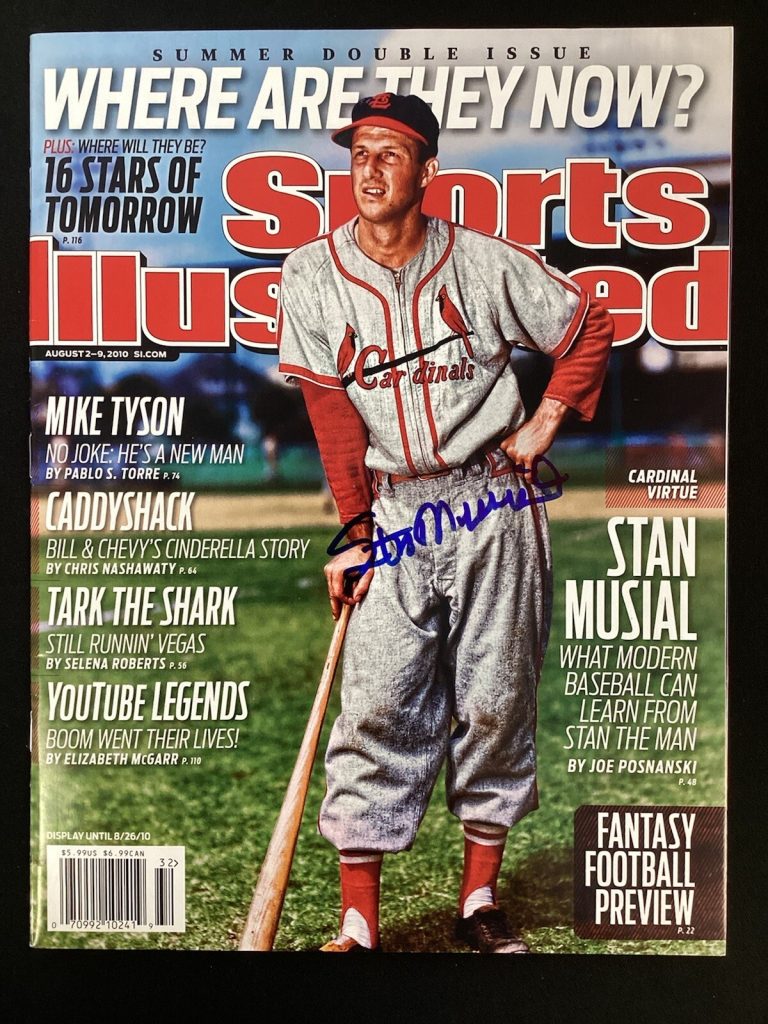 Stan Musial Signed Sports Illustrated 8/26/10 No Label Cardinals Auto HOF JSA