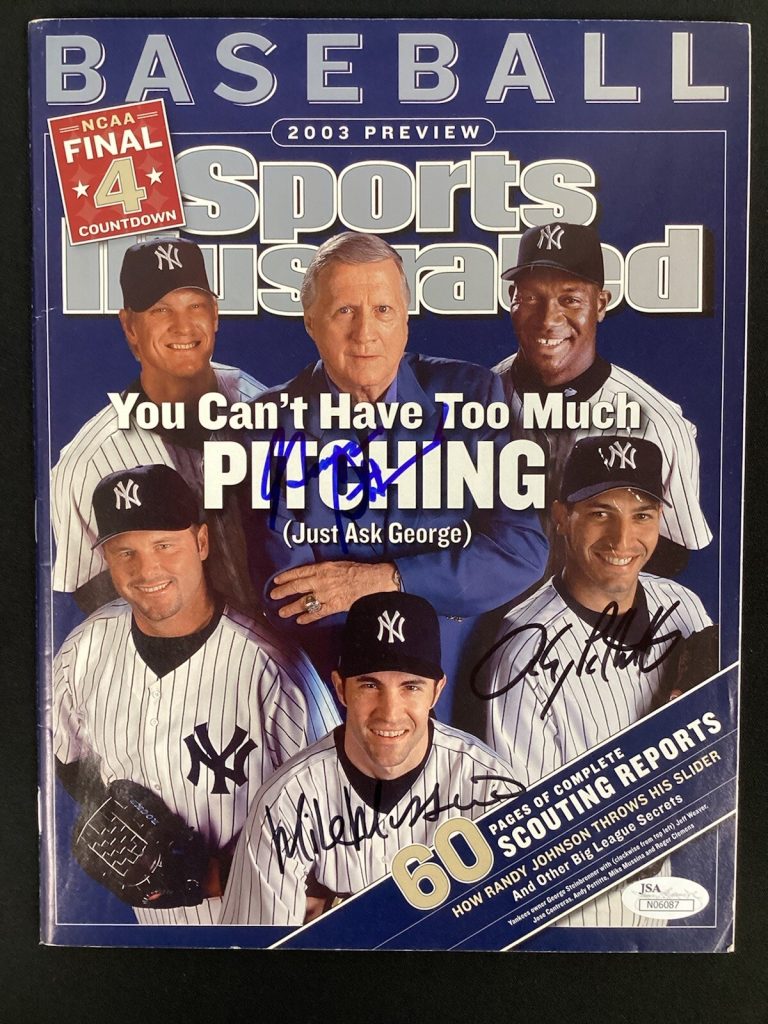 George Steibrenner Signed Sports Illustrated 2003 Preview NO LABEL +2 Auto JSA