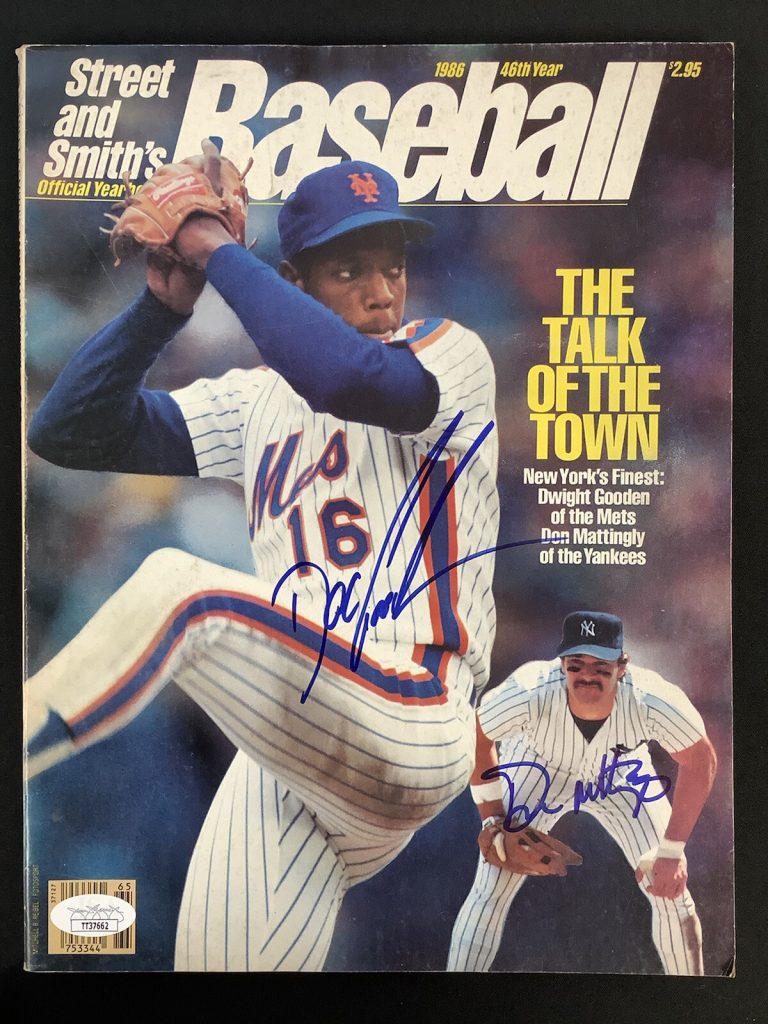 Don Mattingly Signed Street And Smith 1986 No Label Dwight Gooden Auto NYY JSA 2