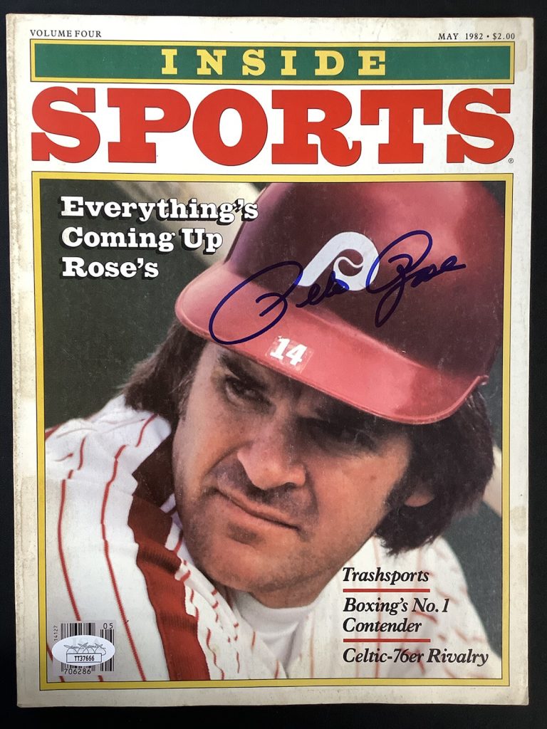 Pete Rose Signed Inside Sports Illustrated May 1982 No Label Baseball Auto JSA