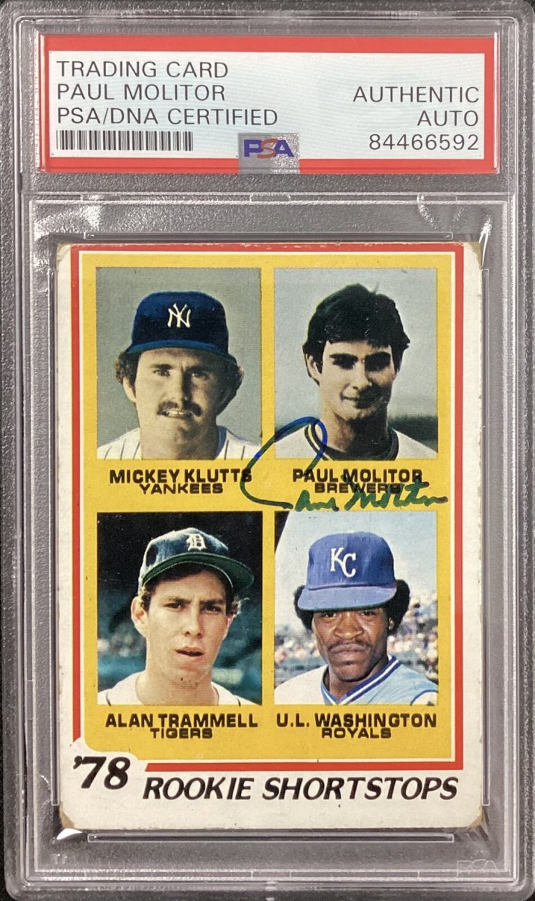 Paul Molitor Signed 1978 Topps #707 Baseball Card Milwaukee Brewers HOF PSA/DNA