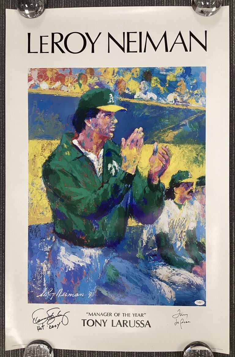 Tony LaRussa Signed Print Leroy Neiman Art Oakland Dennis Eckersley Auto JSA HOF