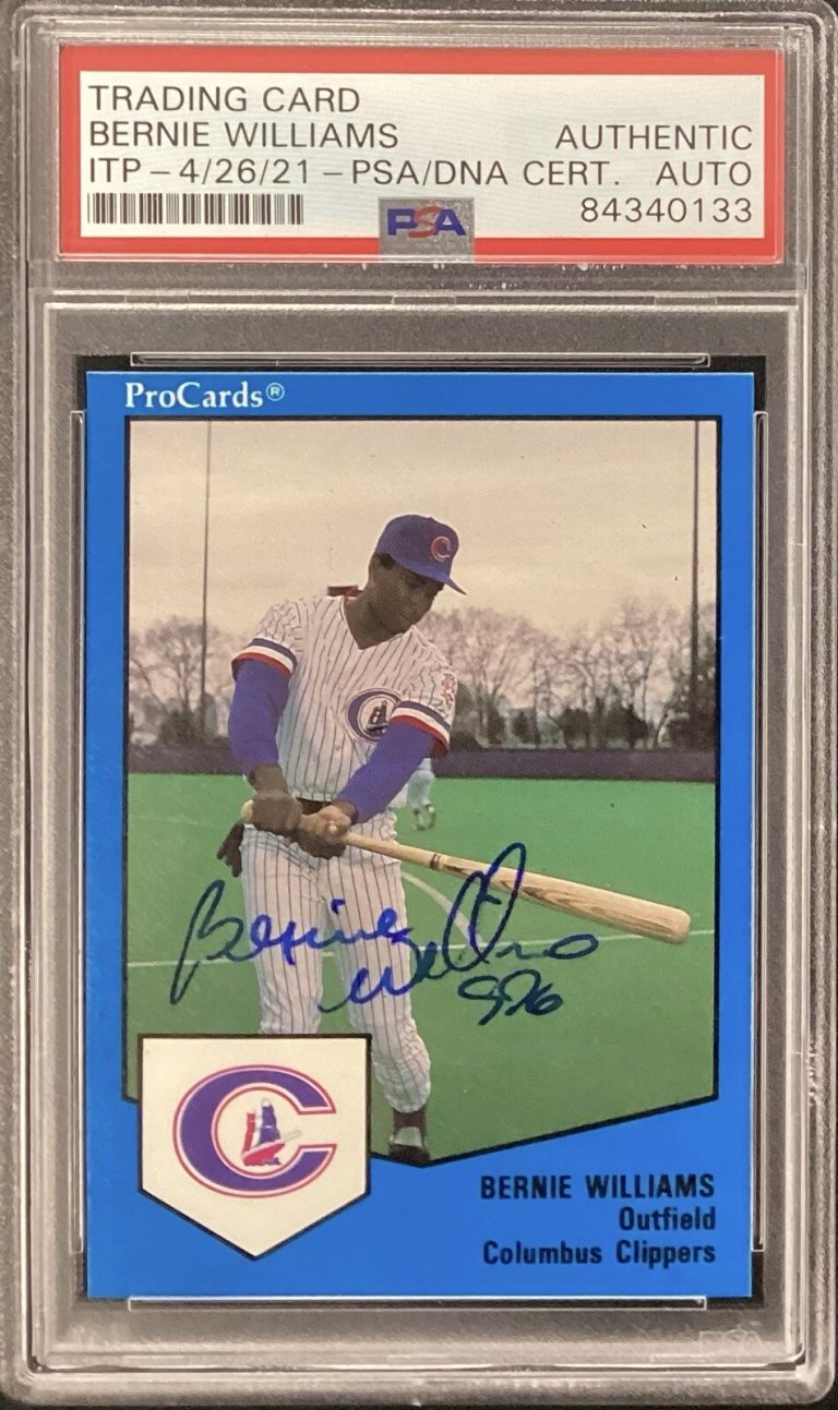 Bernie Williams Signed 1989 ProCards #736 Minor League Col Clippers Auto PSA/DNA
