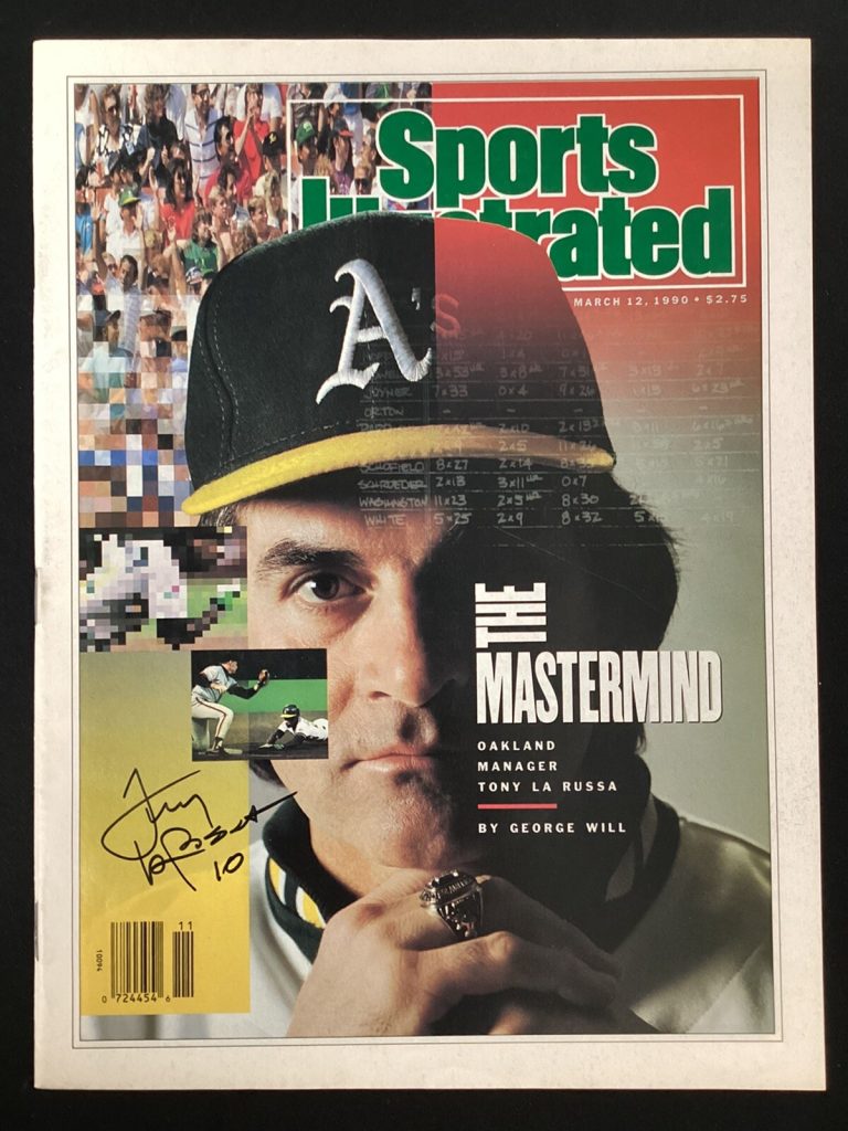 Tony LaRussa Signed Sports Illustrated Mag 3/12/90 NO LABEL A’s HOF Auto JSA