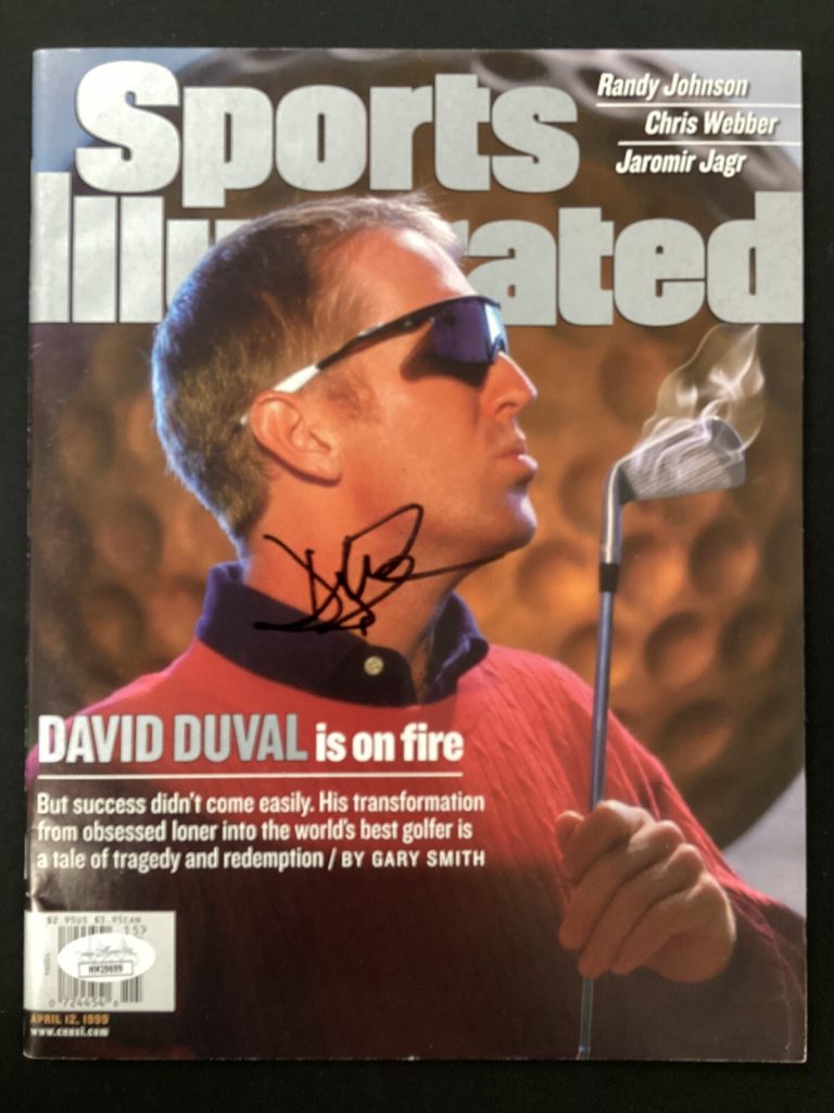 David Duval Signed Sports Illustrated 4/12/99 No Label Masters Golf Auto JSA