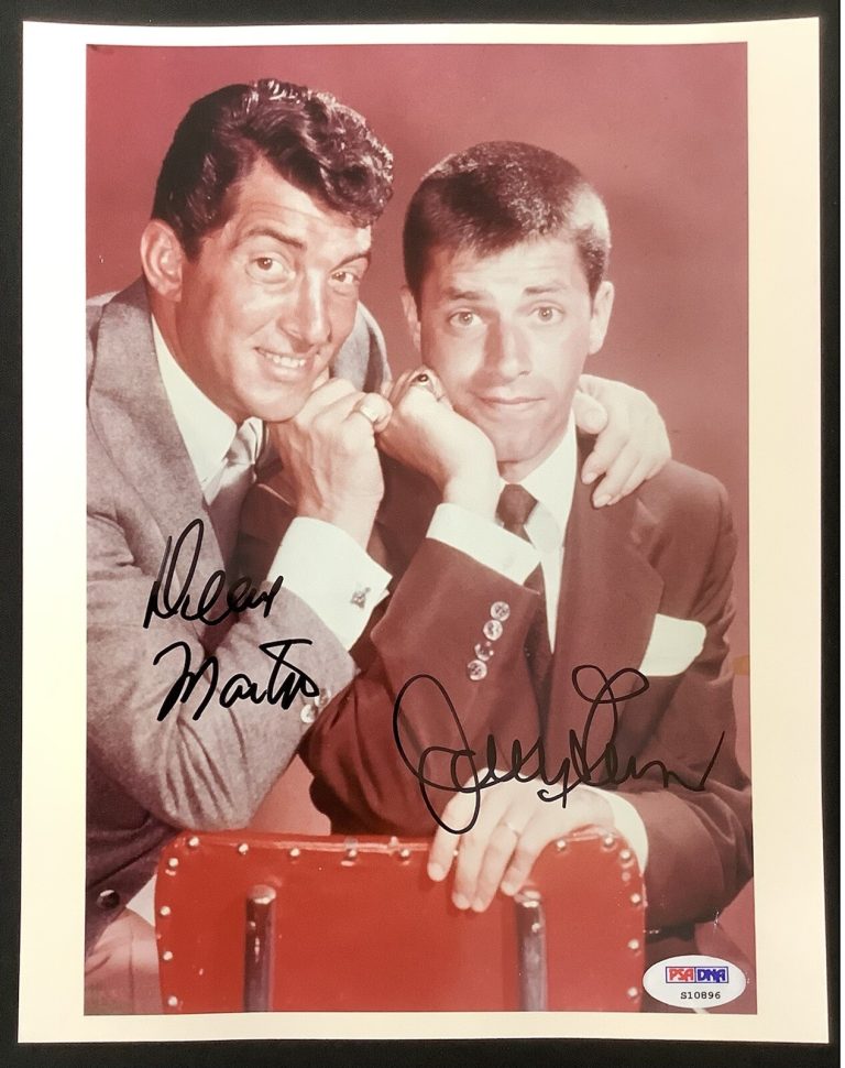 Jerry Lewis Signed Color Photo 8x10 Actor Dean Martin Comedy Duo Auto PSA/DNA