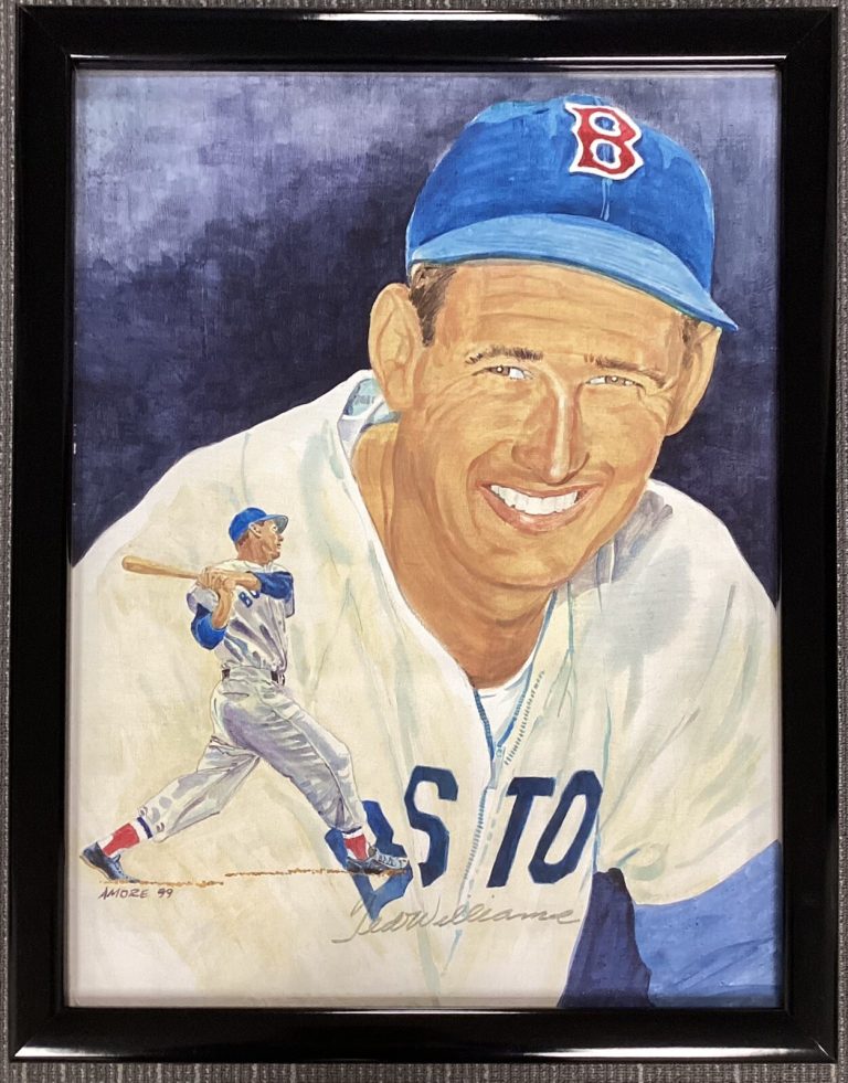Ted Williams Signed Oil Painting Amore Artist Red Sox Autograph HOF PSA/DNA
