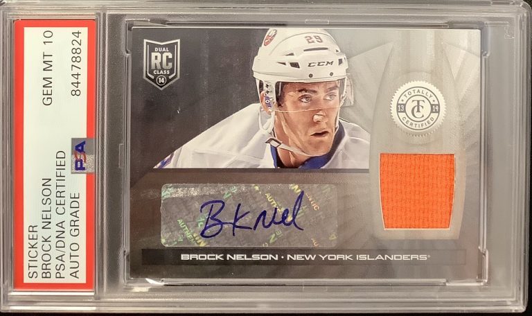 Brock Nelson Signed 2013-14 Panini #175 Hockey Islanders PSA/DNA Auto Gem MT 10