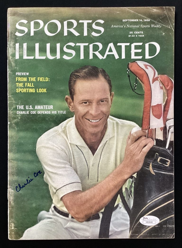 Charlie Coe Signed Sports Illustrated 9/14/59 No Label Golf Masters PGA Open JSA