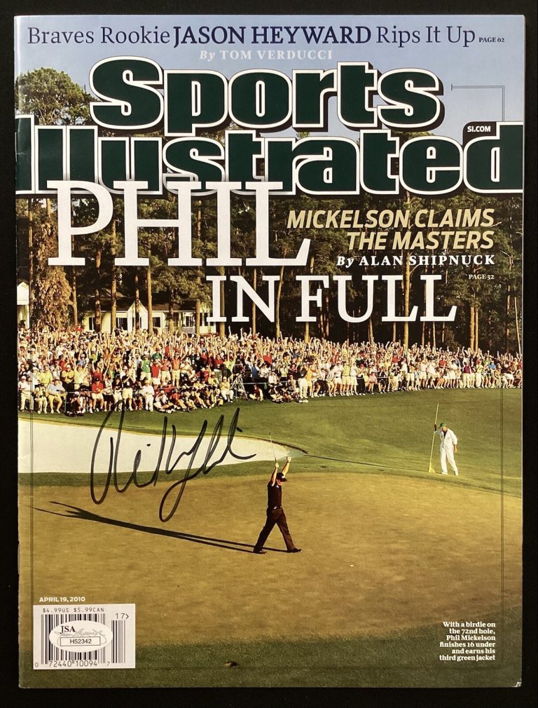 Phil Mickelson Signed Sports Illustrated 4/19/10 No Label Golf Masters Auto JSA