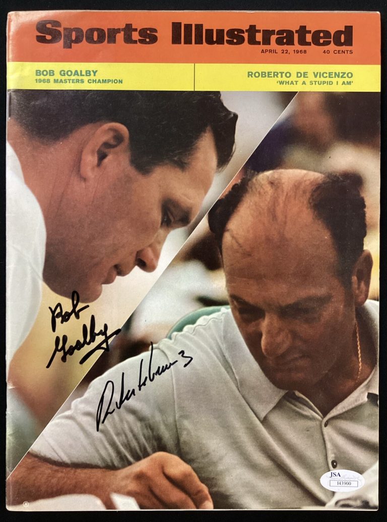 Roberto DeVicenzo Signed Sports Illustrated 4/22/68 No Label Bob Goalby Auto JSA