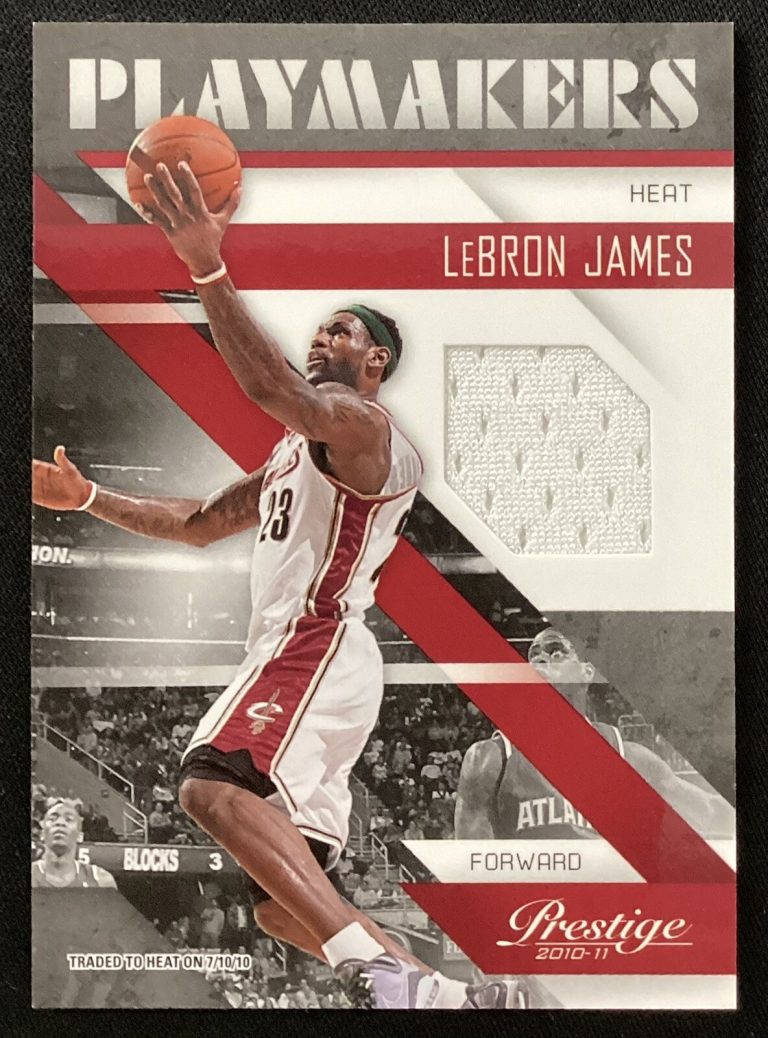 LeBron James 2010-11 Prestige Playmakers #16 Heat Game Worn Jersey Swatch /50
