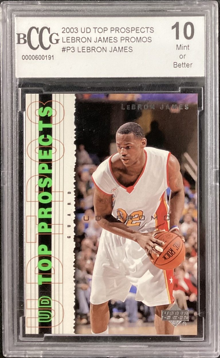 2003-04 Upper Deck UD Top Prospects Promo LeBron James P3 Mint Rookie Beckett 10