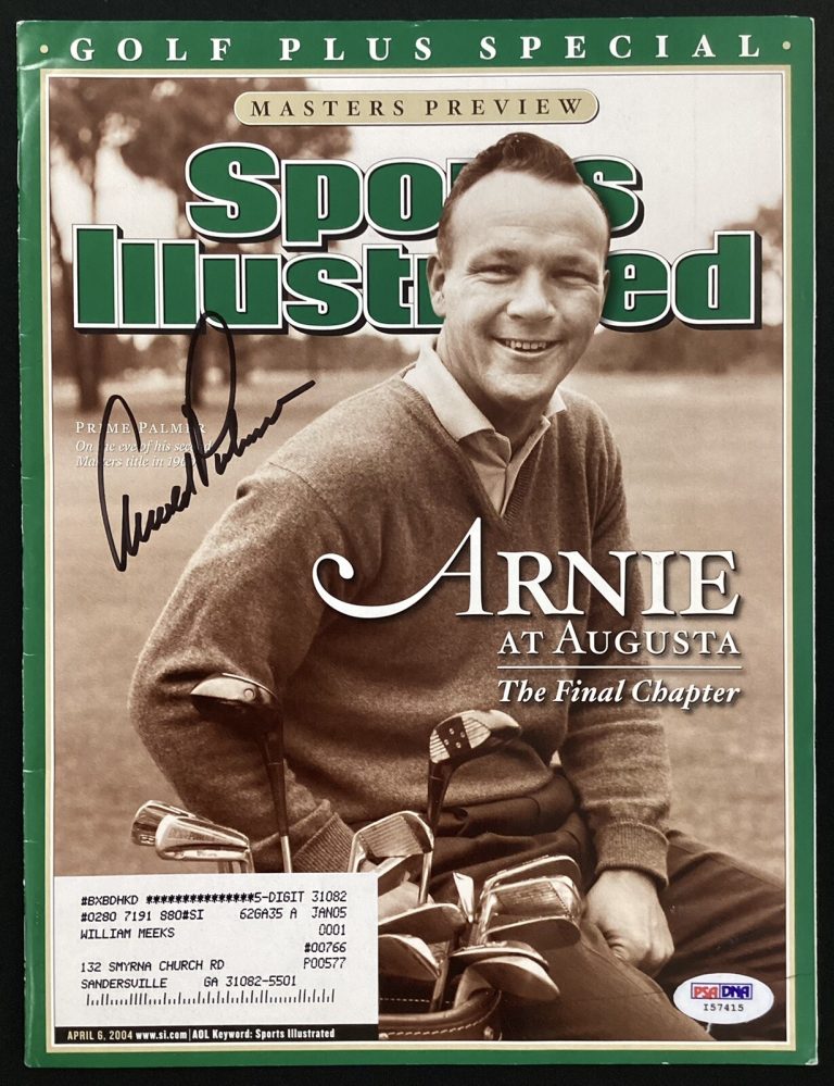 Arnold Palmer Signed Sports Illustrated 4/6/04 Golf HOF Masters PGA Auto PSA/DNA