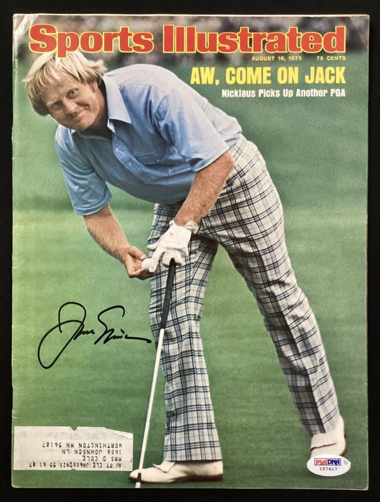 Jack Nicklaus Signed Sports Illustrated 8/18/75 Golf HOF PGA Auto Master PSA/DNA