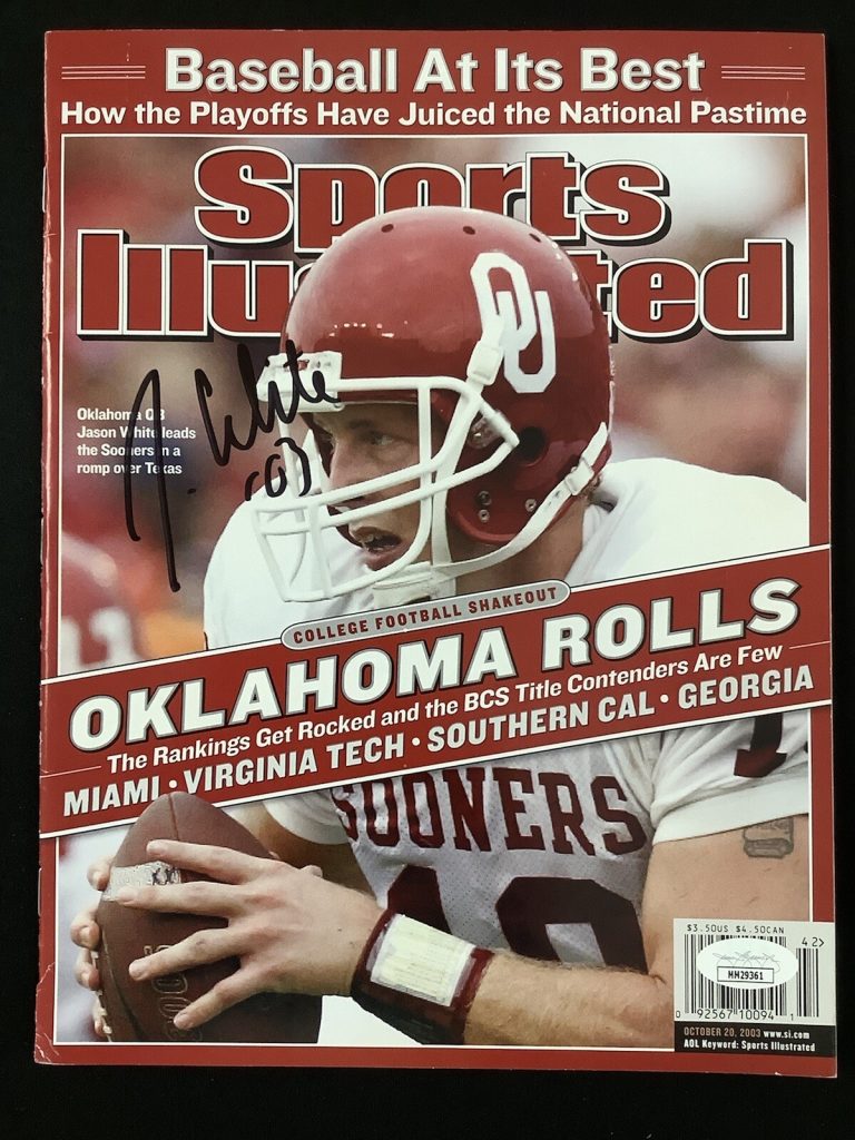 Jason White Signed Sports Illustrated 10/20/83 No Label Sooners Autograph JSA