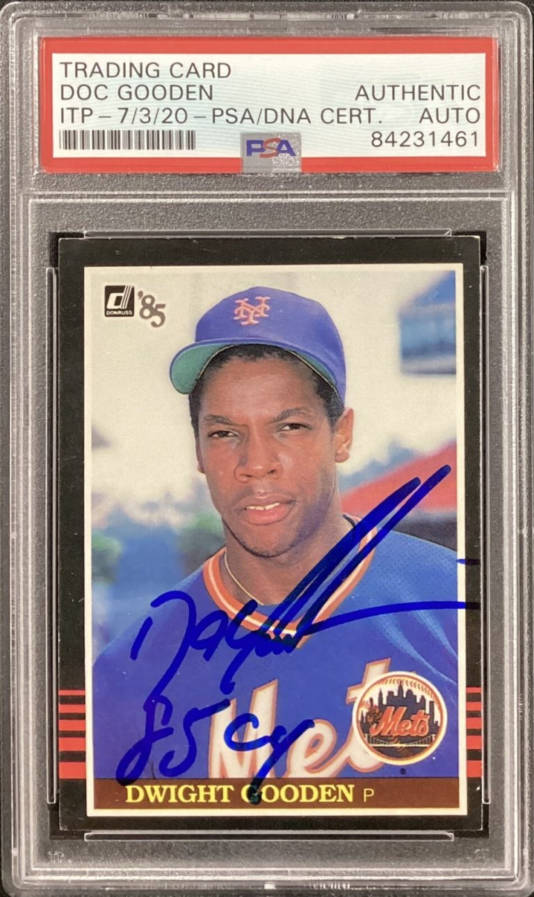 Dwight Doc Gooden Signed 1985 Donruss #190 Rookie Card Mets Auto 85 Cy PSA/DNA