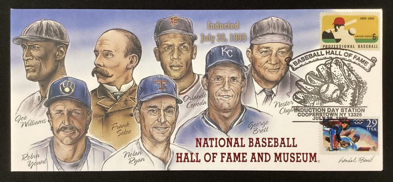 1999 Baseball HOF Induction FDC Envelope Nolan Ryan George Brett O Cepeda #2