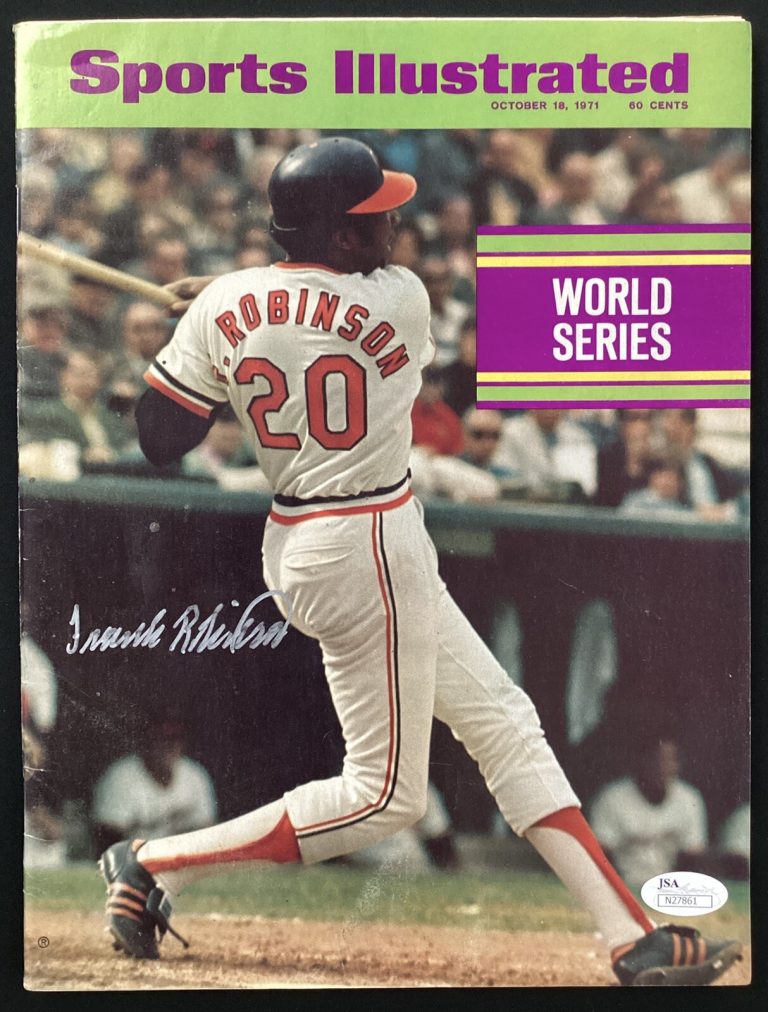 Frank Robinson Signed Sports Illustrated 10/18/71 No Label Orioles Autograph JSA