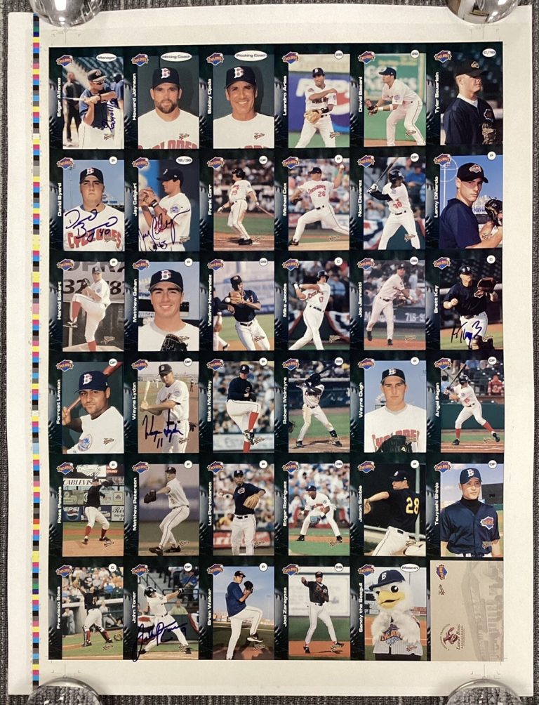 Edgar Alfonzo Signed Baseball Card Uncut Sheet 01 Brooklyn Cyclones +5 Auto TPG