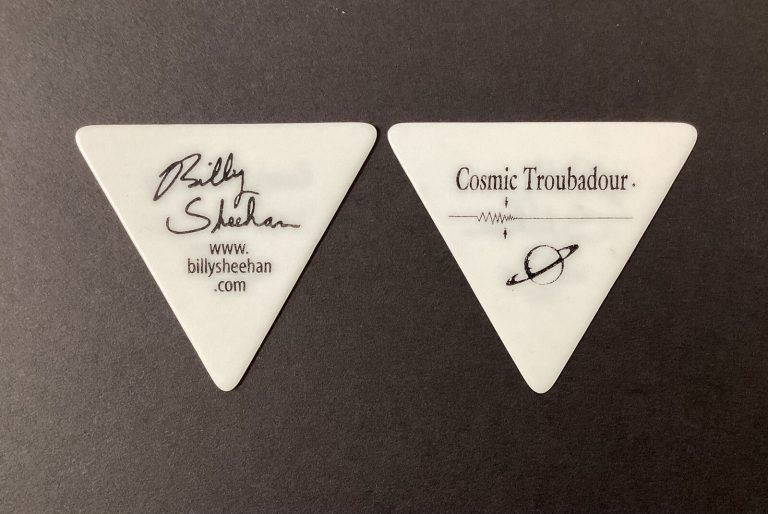 Billy Sheehan Guitar Pick White 2005 Cosmic Troubadour Tour Sig Model Album Logo