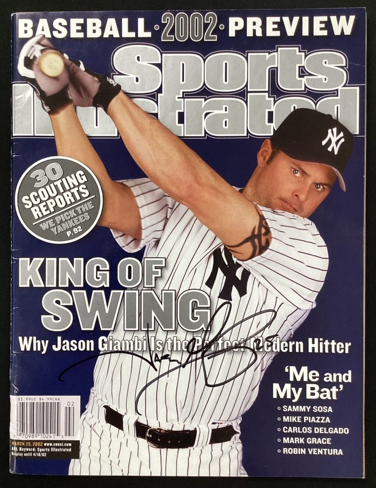 Jason Giambi Signed Sports Illustrated 3/25/02 No Label NY Yankees Autograph JSA