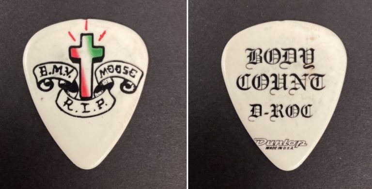 Body Count Guitar Pick Dunlop Clear Yellow D-Roc Sig Model RIP Moose 2003 Tour