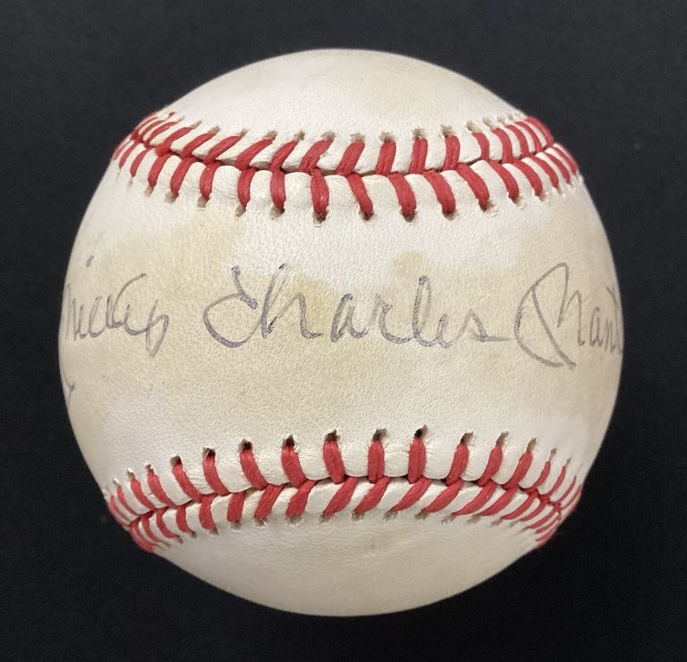 Mickey Mantle Signed Baseball Yankees HOF Full Name Autograph JSA LOA Nice