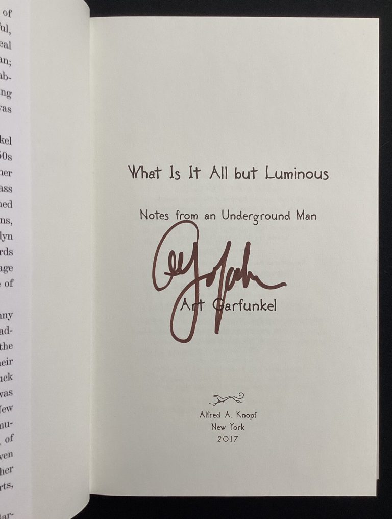 Art Garfunkel Signed Book What Is It All But Luminous HCB Grammy P Simon HOF JSA