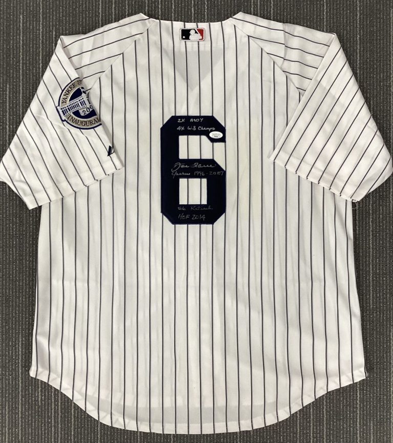 Joe Torre Signed Jersey #6 Baseball Autograph STATS Yankees Manager HOF 2014 JSA